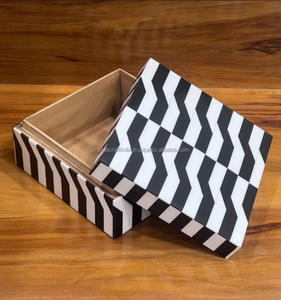 Cajas de Joyería Modernas con Diseño en Zig Zag, Hechas a Mano, Ecológicas y Únicas, Artesanías de Resina 3D con Incrustaciones de Hueso para Decoración del Hogar - Product Image 6