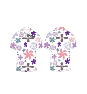 เสื้อโปโลลายดอกพาสเทลแบบกำหนดเอง ระบายอากาศได้ดี น้ำหนักเบา เหมาะสำหรับทีมกอล์ฟ แขนสั้น พิมพ์ลายพฤกษศาสตร์ - Product Image 3