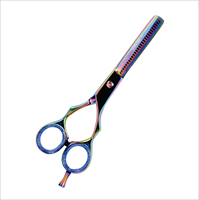Ensemble de ciseaux de coiffure de qualité supérieure, ciseaux à effiler, ciseaux de coiffure verts, kit de coupe de cheveux avec étui en cuir