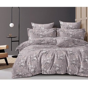 Stone Ash Floral Printed 130 plus GSM Microfibre Bedsheet Soft <b>Comfortable</b> Lightweight Bedding for Home Bedroom for Sale - Product Image 4
