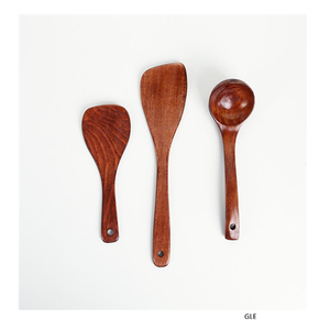Juego de Utensilios de Cocina de Madera de Calidad Deluxe, Cucharas y Espátulas Antiadherentes, Ecológicos, Hechos a Mano, para Uso Doméstico, al Mejor Precio - Product Image 1