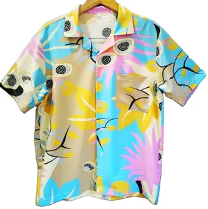 Softest Summer Flower Hawaiian Shirt Short Sleeve Clothing Unisex Factory Thailand Italian Silk Factory Price Wholesale