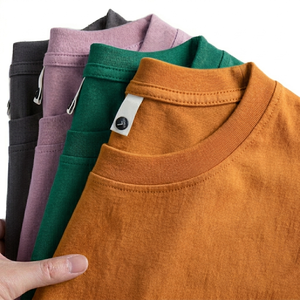 Camiseta Casual de Algodón para Hombre, Manga Corta, Cuello Redondo, Color Sólido, Transpirable, Cómoda, para Uso Diario, Fabricante de Ropa - Product Image 1