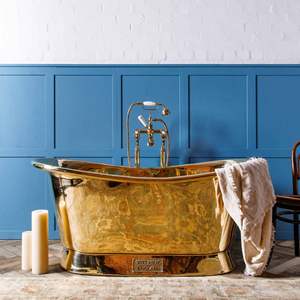 Baignoire autoportante en laiton de luxe moderne, fabriquée à la main, pour villa, hôtel, salle de bain et décoration intérieure - Product Image 1