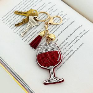 Luxury Handmade Beaded Wine Glass <b>Bag</b> Charm Crystal Hollywood Glam Style Decorative Accessory For Car or Handbags - Product Image 4