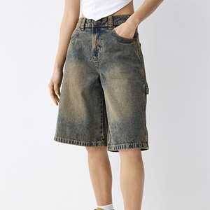 Shorts en jean pour femmes de haute qualité, coupe slim, style décontracté, séchage rapide, respirant, couleur personnalisée, shorts en jean pour femmes à prix de gros - Product Image 3