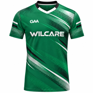 Maillot de football GAA Wilcare pour homme adulte, manches courtes, rayures diagonales blanches, couleur marron - Product Image 5