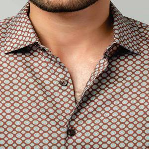 <b>Mens</b> Satin 100% Cotton Spandex Summer Dress Shirts Wrinkle Free <b>Stretch</b> Casual O-Neck Regular Fit Long Sleeve - Product Image 5