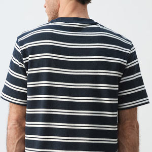 Camiseta de Manga Corta a Rayas con Cuello Redondo, Corte Recto, Diseño con Rayas, Ajuste Regular, con Logotipo Personalizado, Cómoda, 2026 - Product Image 5