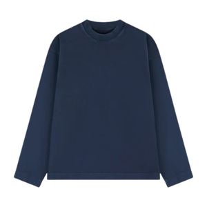 เสื้อยืดแขนยาวผู้ชายสีกรมท่า คอวี ผ้าฝ้าย สไตล์ลำลอง สตรีทแวร์ แฟชั่น ท็อปเนื้อนุ่ม ลุควินเทจ - Product Image 2