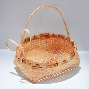 Boho handle <b>basket</b> eco friendly <b>bamboo</b> organizer wholesale straw flower fruit display boxes & <b>baskets</b> - Product Image 1