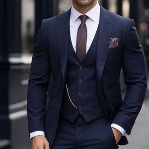 Men <b>Blazer</b> Plus Size Anti-Wrinkle Breathable Anti-Pilling Custom Tailored Slim Fit Business Suit Supplier - Product Image 4