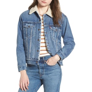 Women's Denim <b>Jacket</b> with Custom Logo Crystal Lace Accents and Cozy <b>Fur</b> Trim <b>for</b> Stylish Winter Fashion BY HI 2026 - Product Image 6