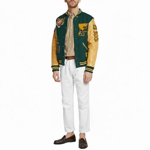Custom Fashion Embroidered <b>Leather</b> <b>Jacket</b> Genuine <b>Leather</b> Vintage Biker Coat OEM ODM Manufacturing Sample Service - Product Image 2