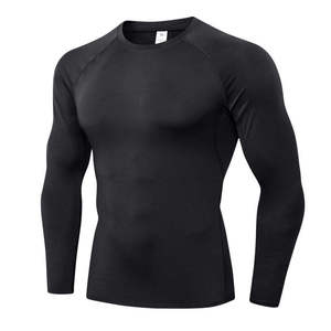 T-shirt de sport de haute qualité à coupe ajustée, à compression, à manches longues, à séchage rapide, personnalisable, pour hommes, pour la course à pied et l'entraînement - Product Image 3