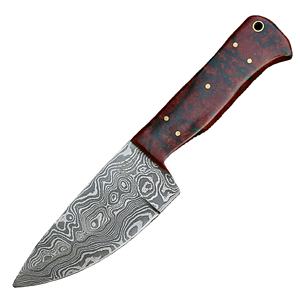 Cuchillo de Caza MORTAL SAGA Personalizable de Acero Damasco de Alta Resistencia, Espiga Completa, Hecho a Mano, Precisión para Desollar, Funda de Cuero, Soporte OEM - Product Image 1