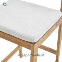 Chaise haute de bar moderne en teck massif, robuste et durable, avec tressage en corde, écologique, pour l'extérieur, la maison, l'hôtel, le salon, la salle à manger