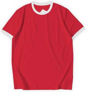 Camiseta de Hombre Blanca 100% Algodón, Cuello Redondo Negro, Estilo Casual Retro - Product Image 4