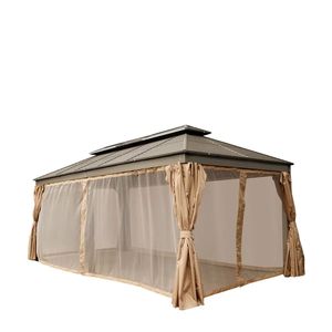 10 'X 20' Hardtop doppio livello in acciaio tetto Patio Gazebo con zanzariere e tende TMG-LGZ21 - Product Image 2