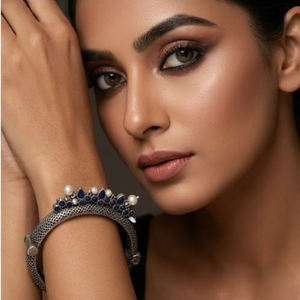 DIVYORO <b>Coppers</b> Alloy Oxidized Silver Plated Ethnic Women's <b>Bangle</b> KADA - Product Image 4