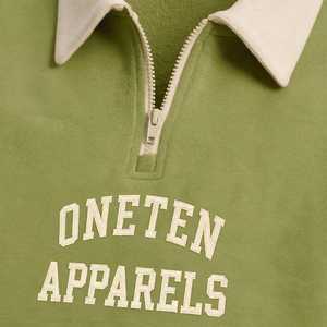 Pull à col zippé vert pour femme Oneten Apparel avec col crème - Product Image 6