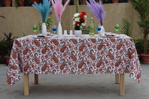 Customized Block Print Picnic <b>Table</b> Cloth Wholesale 100% Cotton Tablecloth for <b>Party</b> Morden Rectangular <b>Table</b> Cover - Product Image 3