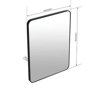24 X 32 Inch Framed Bathroom Mirror with Black Aluminum Frame - Product Image 4