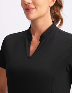 Polo de golf OEM à manches courtes pour femmes, chemises de tennis vierges personnalisables pour femmes, hauts respirants à col pour femmes, vente en gros, direct usine - Product Image 3
