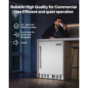 Nevera para Bebidas de 24 Pulgadas para Interiores/Exteriores, 150 QT, Independiente, Bajo Mueble, Capacidad para 180 Latas, Enfriador de Cerveza y Vino Integrado para Uso Doméstico y Comercial - Product Image 6