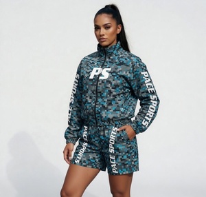 Survêtement coupe-vent unisexe imprimé par sublimation motif vague vortex violette, vêtements de sport résistants au vent avec des touches de rose, bleu et blanc vibrants - Product Image 3
