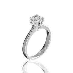 High-end Engagement <b>Ring</b> Jewelry Wholesale Women's 18K Solid Gold Natural Diamond 4mm D/VVS2 Glosbe & Co Daily Wear - Product Image 1