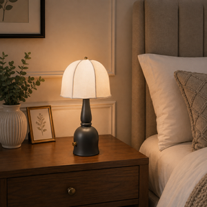 Vintage Rechargeable Wooden <b>Table</b> <b>Lamp</b> | 2600mAh Battery Fabric Shade Cordless LED Desk <b>Lamp</b> 10 Hours Runtime Premium Home Decor - Product Image 4
