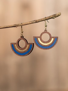 Pendientes de Madera de Superficie Plana, Pendientes de Madera de Estilo Moderno, Pendientes de Madera de Color Sólido, Artículo de Venta al por Mayor de Fábrica Personalizado - Product Image 4