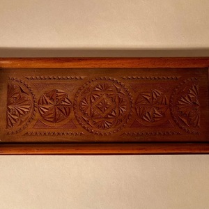 Long Rectangular Wooden Serving <b>Tray</b> Solid Wood Carved <b>Tray</b> with Handles for Coffee Tea Food <b>Breakfast</b> Snack Decorative <b>Tray</b> - Product Image 3