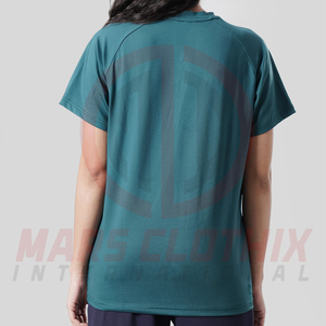 Camiseta deportiva transpirable de alta calidad para gimnasio, correr, de secado rápido, para mujer, de color sólido, para adultos. - Product Image 4