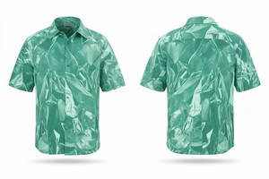 Breathable Tie Dye Short-Sleeve <b>Dress</b> Shirt Trendy Metallic Fabric Casual Fashion Unique Custom Wrinkle Effect <b>Dress</b> Shirts <b>Men</b> - Product Image 4