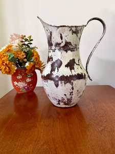 Iron Water Pitcher With Rustic Painted Finish Indoor Decorative Vase watering can floral <b>garden</b> accessory watering can indoor - Product Image 4