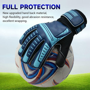 Custom Brand Football Goalkeeper Gloves Full Finger PU Silicone Printed Non-Slip Breathable Adjustable Wrist <b>Strap</b> Hook Loop - Product Image 5