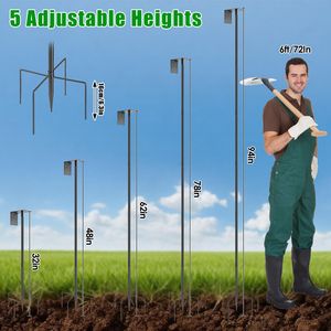 Adjustable Heavy-Duty Iron Bird Feeder <b>Pole</b> Stand Multiple <b>Hooks</b> with Squirrel Proof Baffle Bird Suppliesfeeding Station - Product Image 4