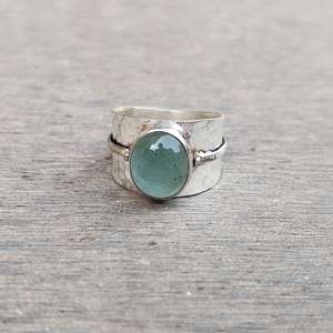 Oval Aquamarine <b>Ring</b> Sterling Silver Band Simple <b>Ring</b> March Birthstone Minimalist Jewelry Wholesale Supplier - Product Image 4