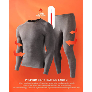 Ensemble de sous-vêtements de compression pour homme, manches longues, séchage rapide, respirant, évacuation de l'humidité, léger, doux, vêtements de sport, gym, course à pied - Product Image 5
