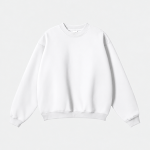 เสื้อสเวตเชิ้ตคอกลมสีขาวสำหรับผู้ชาย แขนยาว สีพื้น ลำลอง ทรงปกติ ไม่มีซับใน - Product Image 6