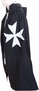 เสื้อคลุมอัศวินมาลตาสีดำ คุณภาพพรีเมียม ปักลายแบบสั่งทำพิเศษ ทำด้วยมือ เสื้อคลุมอัศวินมาลตาสีดำ - Product Image 3