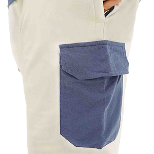 Ensemble polo et short pour homme, bleu et blanc, style color block, décontracté, été, coton, deux pièces, respirant, tricoté, vêtements de sport - Product Image 4