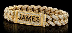 Orelia Iuxe Custom <b>Name</b> Cuban Link Hip Hop Style Moissanite Rhodium Plated 925 Silver <b>Chain</b> Statement Engagement Gift Bracelet - Product Image 1