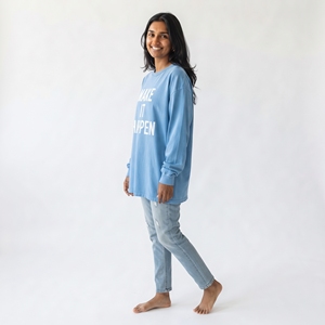 Women's Loose <b>Long</b> Sleeve <b>T</b>-<b>Shirt</b> Crew Neck Drop Shoulder Printed Tee Casual 100% Cotton Heavyweight Streetwear <b>Ladies</b> Tshirts - Product Image 5