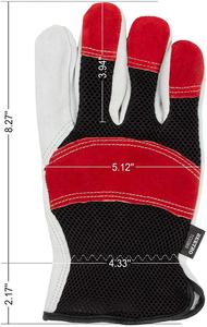 Working <b>Gloves</b> <b>Mesh</b> Design Comfort Fit Breathable Cowhide Leather Scratch Resistance Safety Garden Yard Working Driver <b>Gloves</b> - Product Image 5
