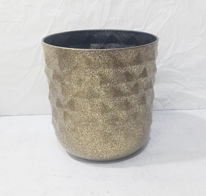 Jardinière moderne en métal avec support, finition verte dégradée, pot de fleurs rond pour intérieur et extérieur, jardinière décorative pour la maison. - Product Image 4