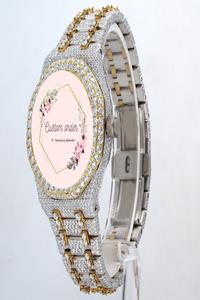 Reloj de Pulsera de Lujo Hecho a Mano, Personalizado, Completamente Cubierto de Diamantes, Claridad VVS, Moissanita, Estilo Hip Hop, Caja de Acero y Esfera de Cristal - Product Image 5