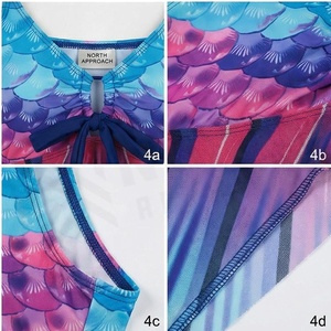 Women's Gradient Color Swimdress With Asymmetric <b>Skirt</b> And Drawstring Detail - Product Image 4